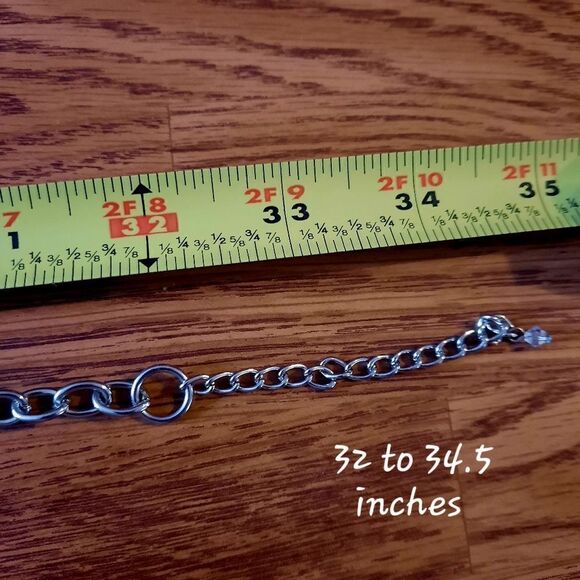 VINTAGE Silvertone Interlocking Chunky Link Necklace BOLD ACCESSORIES! - Picture 6 of 9